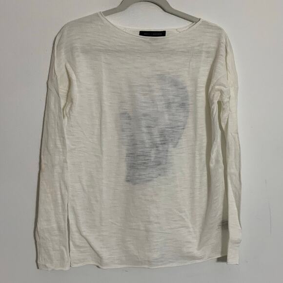 Skull Cashmere Cotton cream skull sweater size small - Picture 2 of 7